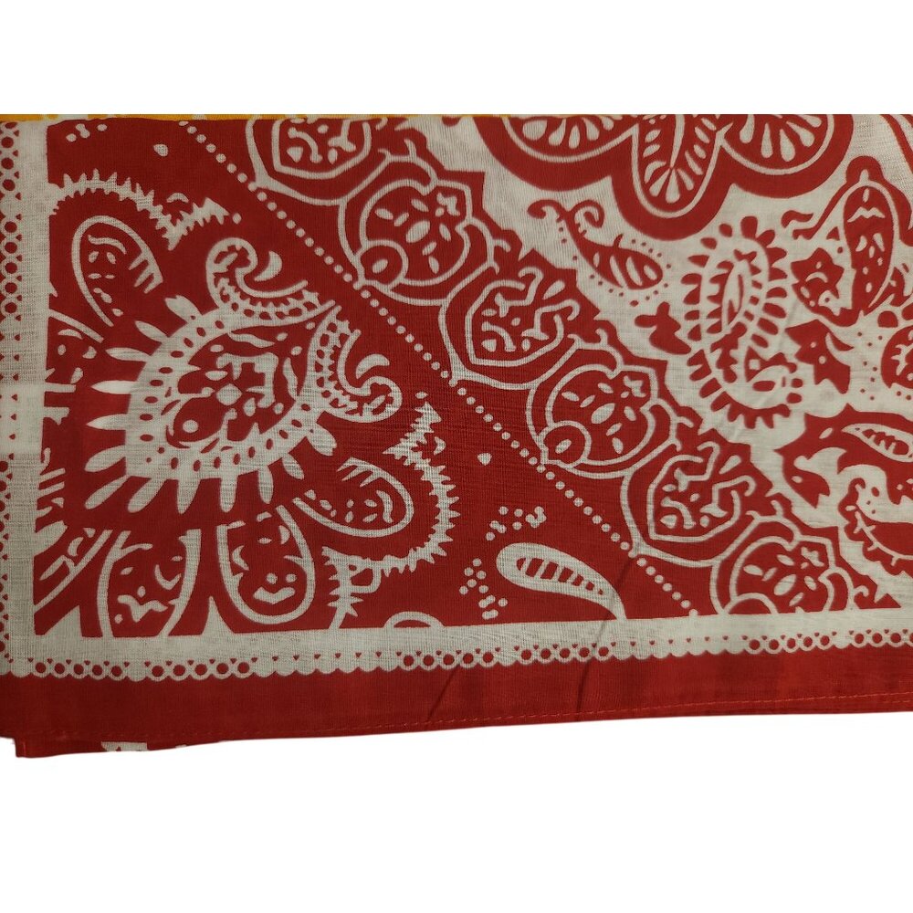 Paisley Bandanas 22"x22" Cotton Square Handkerchiefs Blue Red Yellow 3 Multicolo - Picture 11 of 12